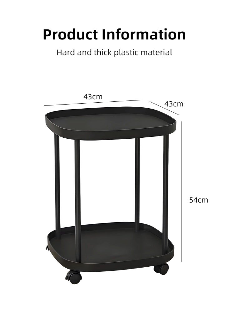 طاولة جانبية مستديرة من طبقتين ، في الهواء الطلق صغيرة قابلة للطي مع علبة قابلة للإزالة ، طاولة Asional للشرفة فناء غرفة المعيشة ، مقعد ليلي لغرفة النوم - Image 2